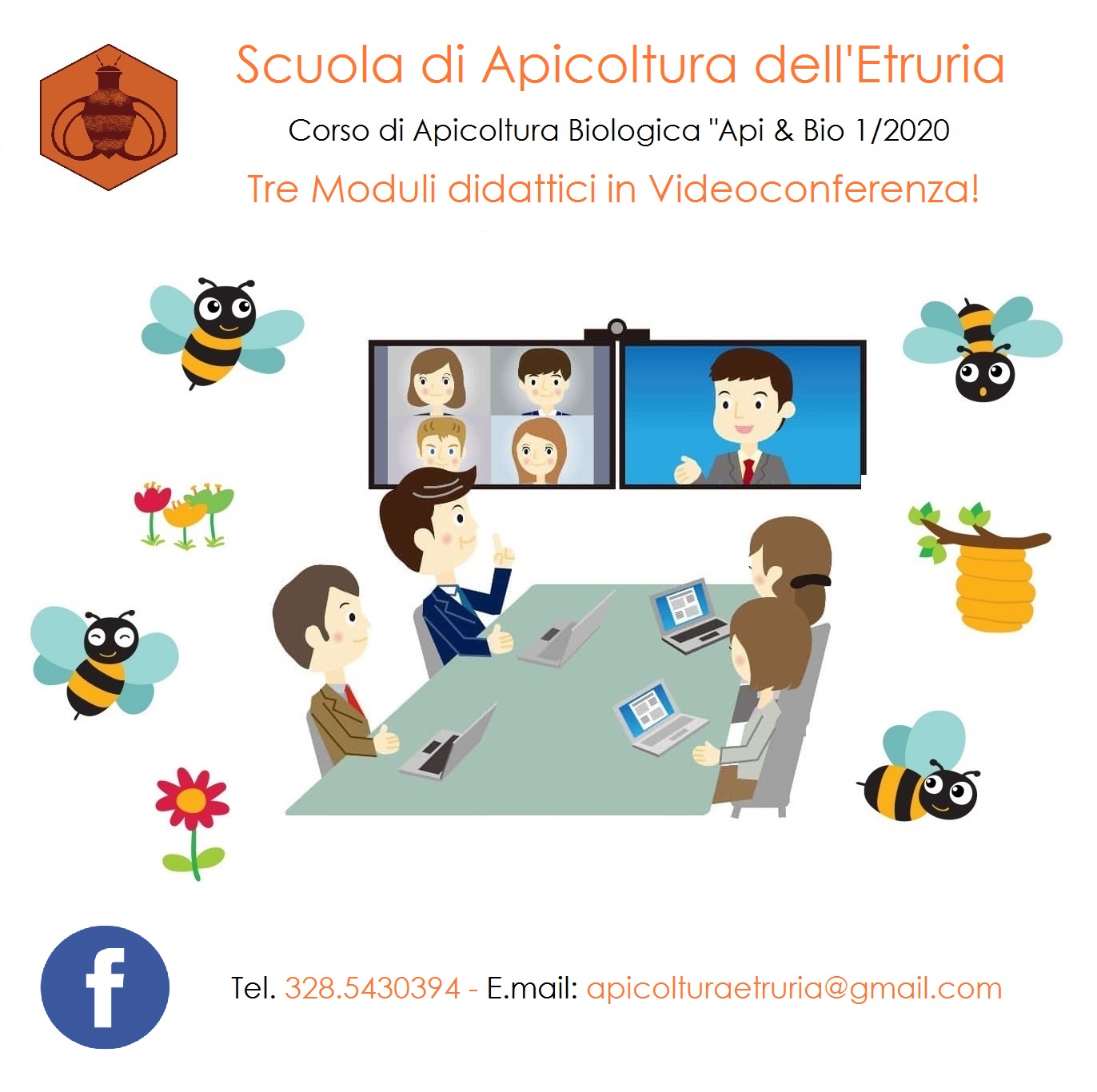 In VIDEOCONFERENZA le lezioni del Corso di Apicoltura Biologica "Api & Bio 1/2020