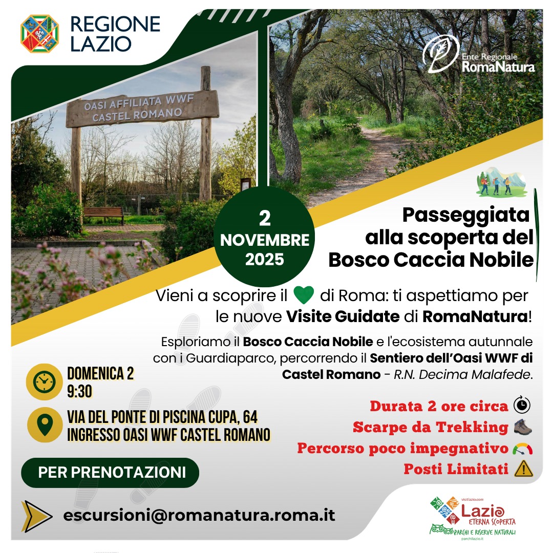 Visita Guidata al Bosco Caccia Nobile – Riserva Naturale Decima Malafede