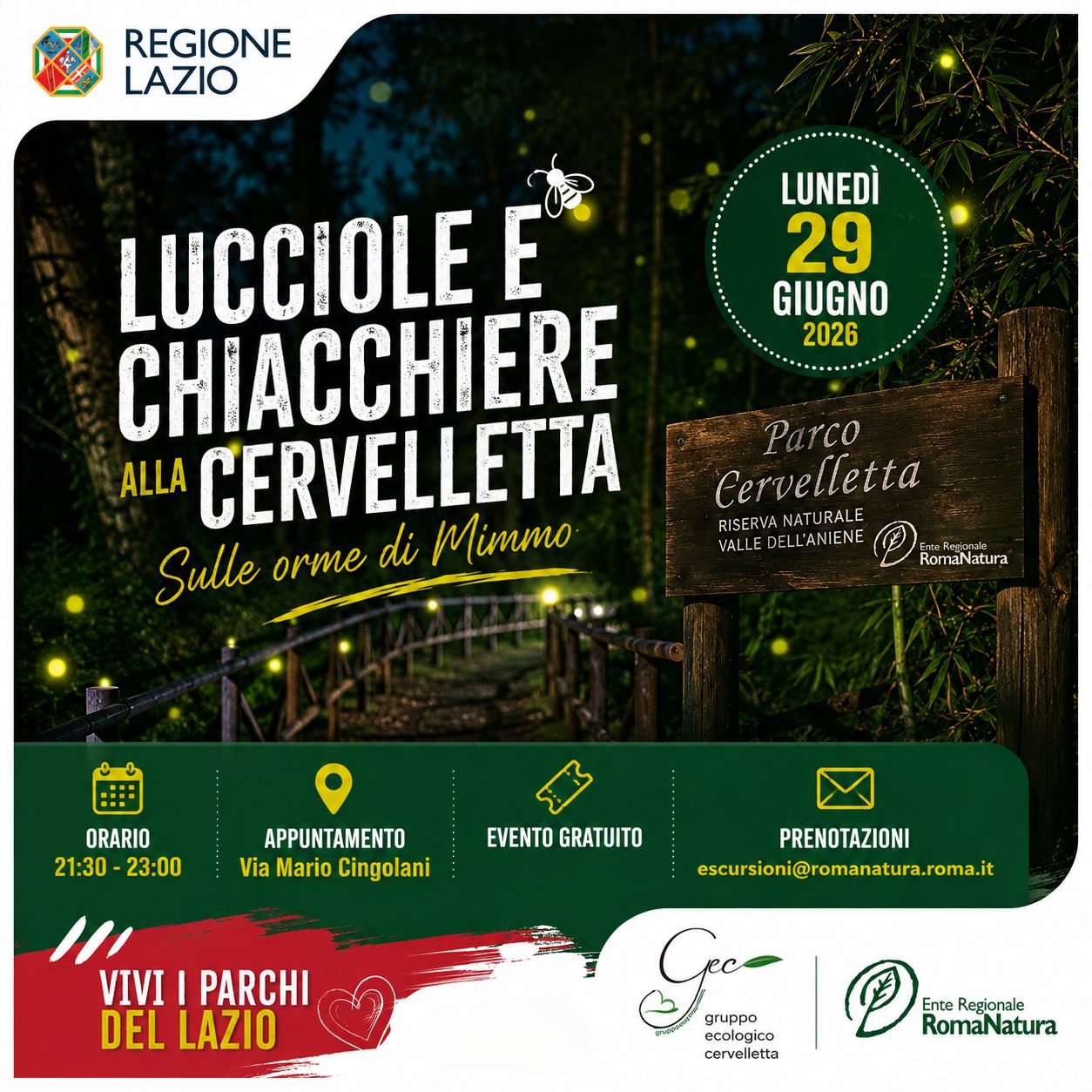 Visita guidata alla Cervelletta – 29 Giugno 2026 – RomaNatura