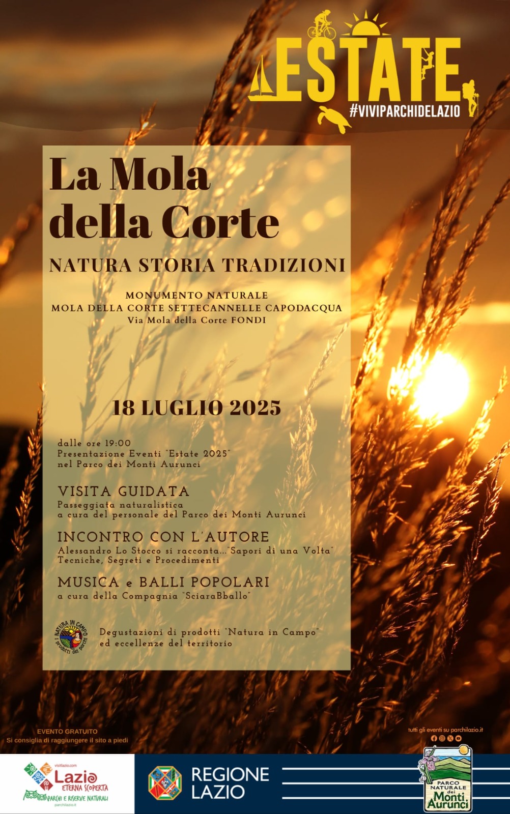 Estate nei Parchi del Lazio 2025: un viaggio tra natura, storia e sapori alla Mola della Corte